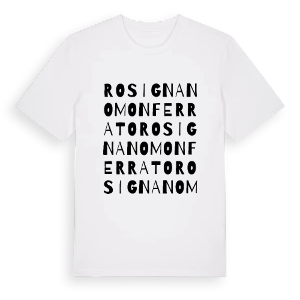 Rosignano Monferrato ordlek t-shirt – ekologisk bomull t-shirt från Pinshirt
