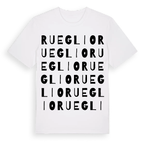 Rueglio ordlek t-shirt – ekologisk bomull t-shirt från Pinshirt