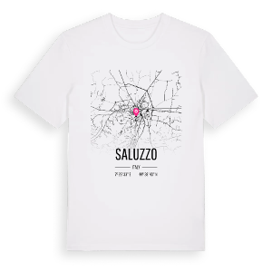 Saluzzo karta t-shirt – ekologisk bomull t-shirt från Pinshirt