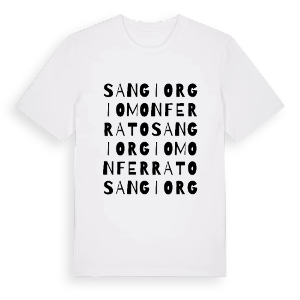 San Giorgio Monferrato ordlek t-shirt – ekologisk bomull t-shirt från Pinshirt
