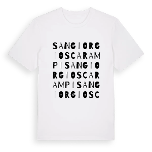 San Giorgio Scarampi ordlek t-shirt – ekologisk bomull t-shirt från Pinshirt