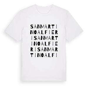 San Martino Alfieri ordlek t-shirt – ekologisk bomull t-shirt från Pinshirt