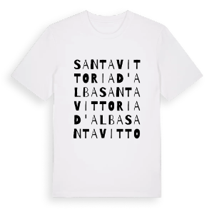 Santa Vittoria d'Alba ordlek t-shirt – ekologisk bomull t-shirt från Pinshirt