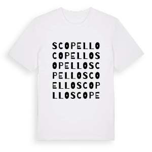 Scopello ordlek t-shirt – ekologisk bomull t-shirt från Pinshirt