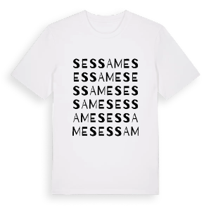 Sessame ordlek t-shirt – ekologisk bomull t-shirt från Pinshirt