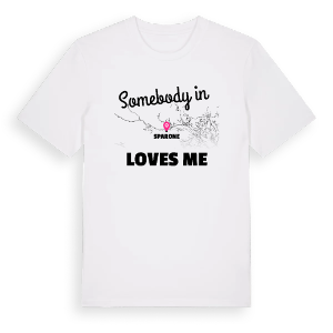 Någon i Sparone älskar mig t-shirt – ekologisk bomull t-shirt från Pinshirt