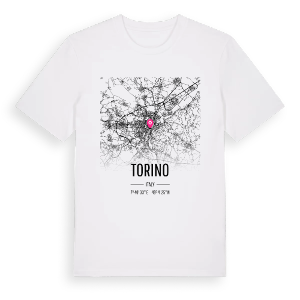 Torino karta t-shirt – ekologisk bomull t-shirt från Pinshirt