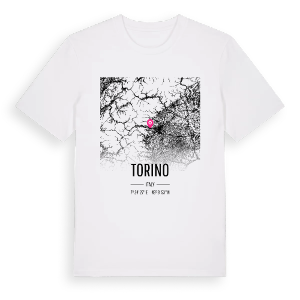 Torino karta t-shirt – ekologisk bomull t-shirt från Pinshirt