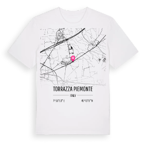 Torrazza Piemonte karta t-shirt – ekologisk bomull t-shirt från Pinshirt