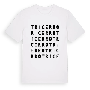Tricerro ordlek t-shirt – ekologisk bomull t-shirt från Pinshirt