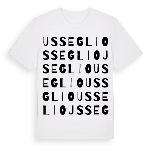 Usseglio ordlek t-shirt – ekologisk bomull t-shirt från Pinshirt