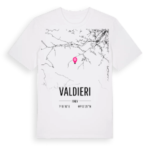 Valdieri karta t-shirt – ekologisk bomull t-shirt från Pinshirt