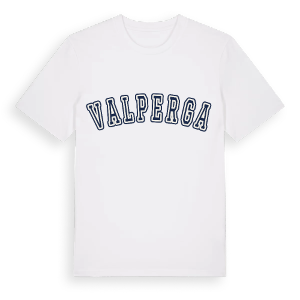 Valperga college t-shirt – ekologisk bomull t-shirt från Pinshirt