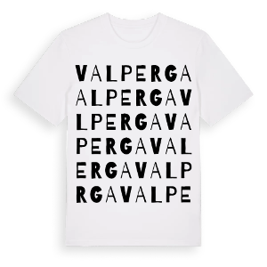 Valperga ordlek t-shirt – ekologisk bomull t-shirt från Pinshirt
