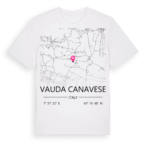 Vauda Canavese karta t-shirt – ekologisk bomull t-shirt från Pinshirt