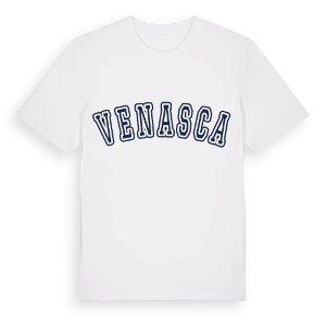 Venasca college t-shirt – ekologisk bomull t-shirt från Pinshirt