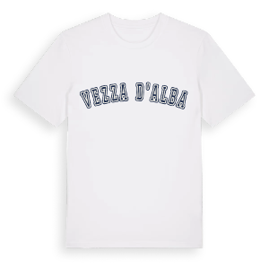 Vezza d'Alba college t-shirt – ekologisk bomull t-shirt från Pinshirt