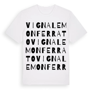 Vignale Monferrato ordlek t-shirt – ekologisk bomull t-shirt från Pinshirt
