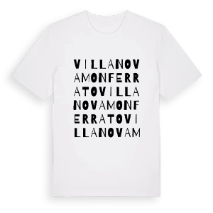 Villanova Monferrato ordlek t-shirt – ekologisk bomull t-shirt från Pinshirt