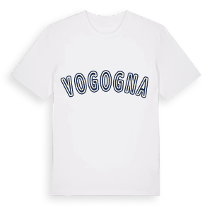 Vogogna college t-shirt – ekologisk bomull t-shirt från Pinshirt