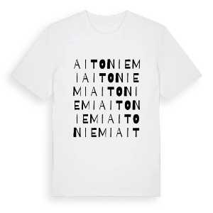 Aitoniemi ordlek t-shirt – ekologisk bomull t-shirt från Pinshirt