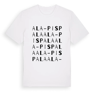 Ala-Pispala ordlek t-shirt – ekologisk bomull t-shirt från Pinshirt