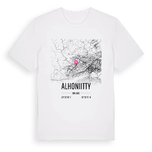 Alhoniitty karta t-shirt – ekologisk bomull t-shirt från Pinshirt