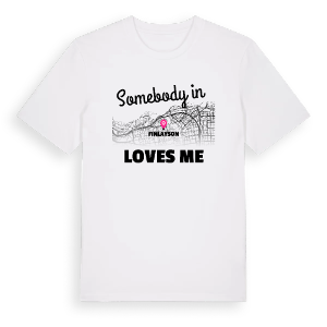 Någon i Finlayson älskar mig t-shirt – ekologisk bomull t-shirt från Pinshirt