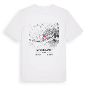 Haavisto-Harjuniitty karta t-shirt – ekologisk bomull t-shirt från Pinshirt
