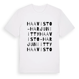 Haavisto-Harjuniitty ordlek t-shirt – ekologisk bomull t-shirt från Pinshirt