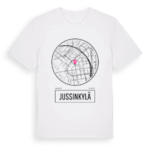 Jussinkylä t-shirt – ekologisk bomull t-shirt från Pinshirt