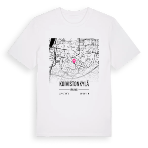Koivistonkylä karta t-shirt – ekologisk bomull t-shirt från Pinshirt