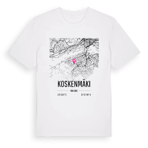 Koskenmäki karta t-shirt – ekologisk bomull t-shirt från Pinshirt