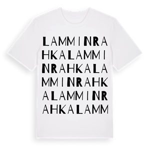 Lamminrahka ordlek t-shirt – ekologisk bomull t-shirt från Pinshirt
