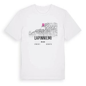 Lapinniemi karta t-shirt – ekologisk bomull t-shirt från Pinshirt