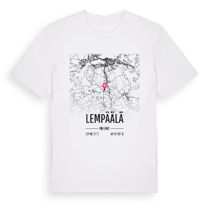 Lempäälä karta t-shirt – ekologisk bomull t-shirt från Pinshirt