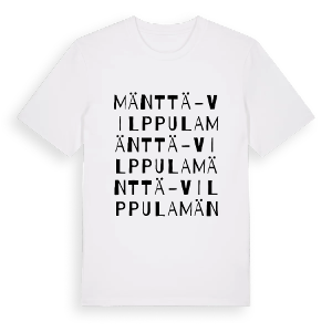 Mänttä-Vilppula ordlek t-shirt – ekologisk bomull t-shirt från Pinshirt