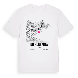 Niemenranta karta t-shirt – ekologisk bomull t-shirt från Pinshirt