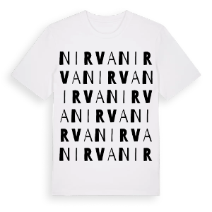 Nirva ordlek t-shirt – ekologisk bomull t-shirt från Pinshirt