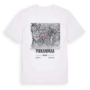 Pirkanmaa karta t-shirt – ekologisk bomull t-shirt från Pinshirt