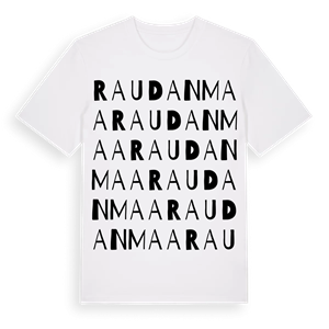 Raudanmaa ordlek t-shirt – ekologisk bomull t-shirt från Pinshirt