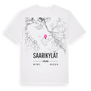 Saarikylät karta t-shirt – ekologisk bomull t-shirt från Pinshirt