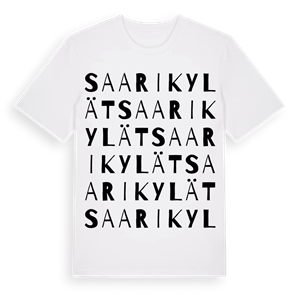 Saarikylät ordlek t-shirt – ekologisk bomull t-shirt från Pinshirt