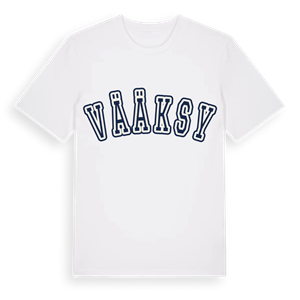 Vääksy college t-shirt – ekologisk bomull t-shirt från Pinshirt