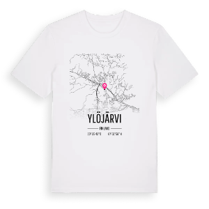 Ylöjärvi karta t-shirt – ekologisk bomull t-shirt från Pinshirt