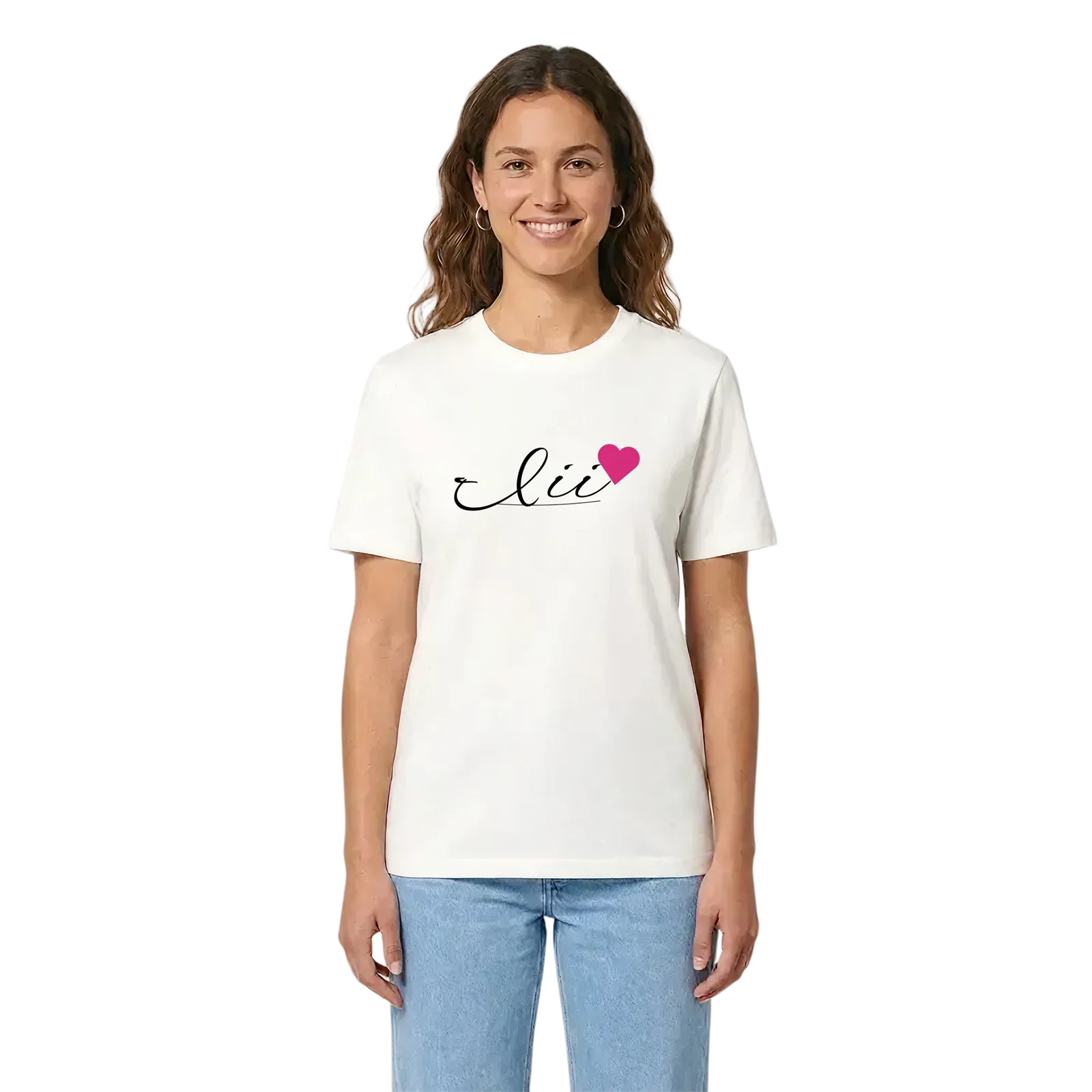 III hjärta t-shirt – White, i miljö
