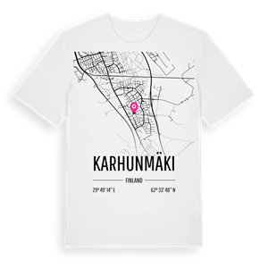 Karhunmäki karta t-shirt – ekologisk bomull t-shirt från Pinshirt