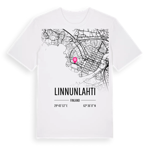 Linnunlahti karta t-shirt – ekologisk bomull t-shirt från Pinshirt