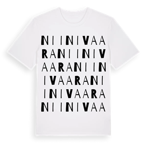 Niinivaara ordlek t-shirt – ekologisk bomull t-shirt från Pinshirt