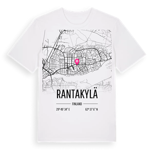 Rantakylä karta t-shirt – ekologisk bomull t-shirt från Pinshirt